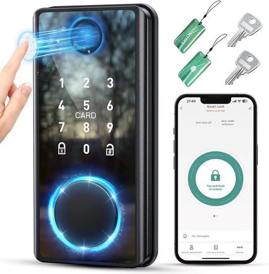 Fingerprint Smart Door Lock with Electronic Keypad - Biometric Smart Digital Door Lock with Code -Auto Lock