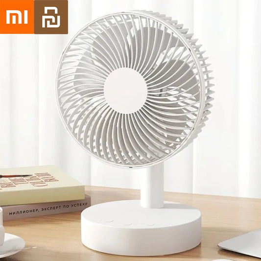 Youpin Fan Small White Desktop Timer Mute with Four-Speed Adjustable Portable Fan Recharging Models Detachable Desk Fan