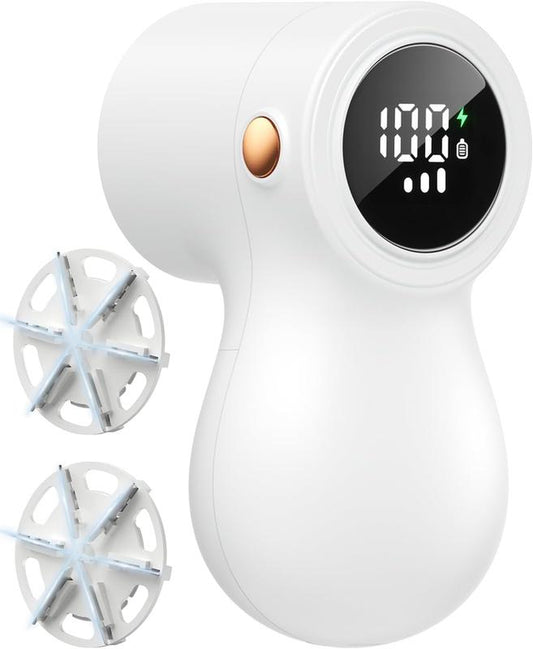Fabric Shaver, Coldsky Lint Remover for Clothes with 3 Replaceable Blades, Electric Lint Shaver with Digital Display, 3-Speeds Defuzzer for Removing Fuzz and Pill from Sweater