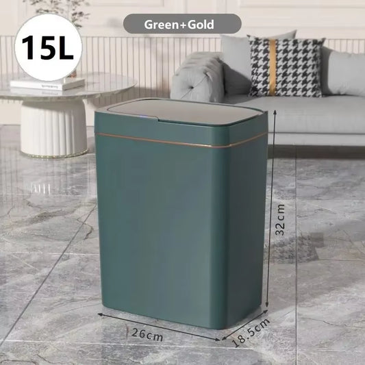 18L Smart Bathroom Trash Can Automatic Bagging Electronic Trash Can White Touchless Narrow Smart Sensor Garbage Bin Smart Home