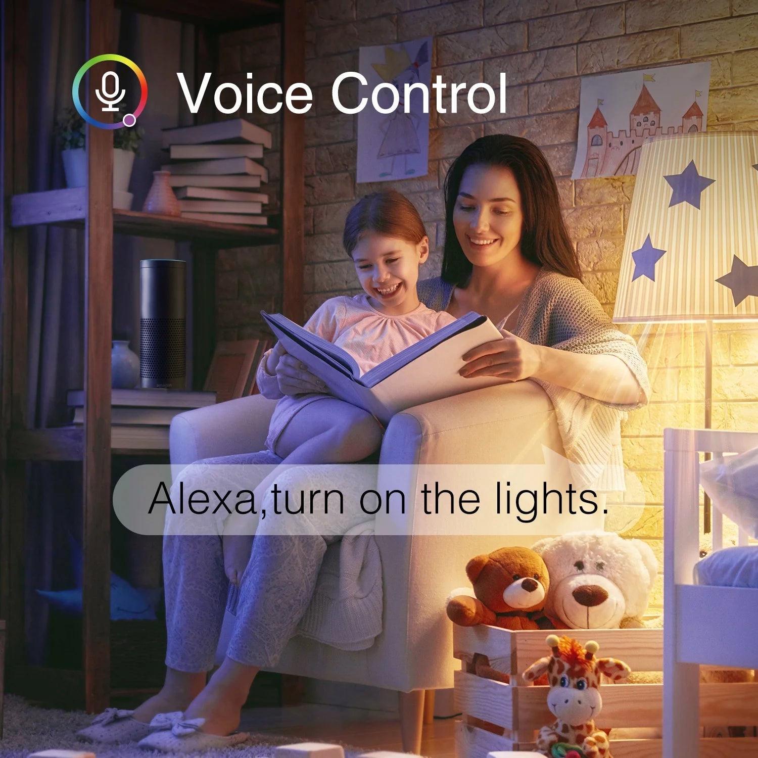 WB5-4W Smart RGB and White Adjustable LED Light Bulbs, 4-Pack, Compatible with Alexa & Google Assistant
