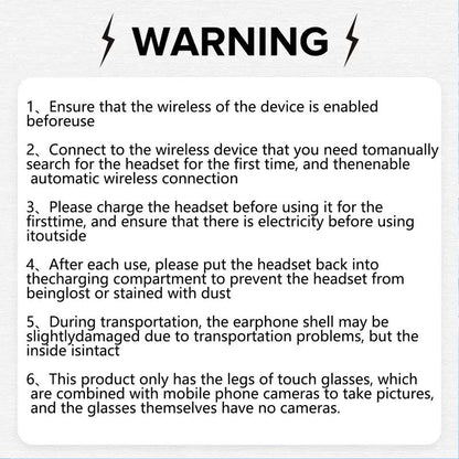 E13 Anti-Blue Light Smart Glasses, Touch Control Multi-Functional Smart Glasses, Portable Stereo Sound Effect Glasses Headset for Men & Women