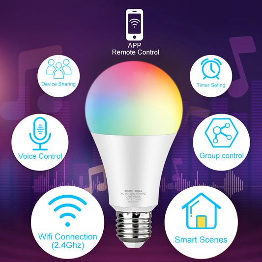 Explosive Wifi Smart Bulb Color Tone Voice Control Bulb