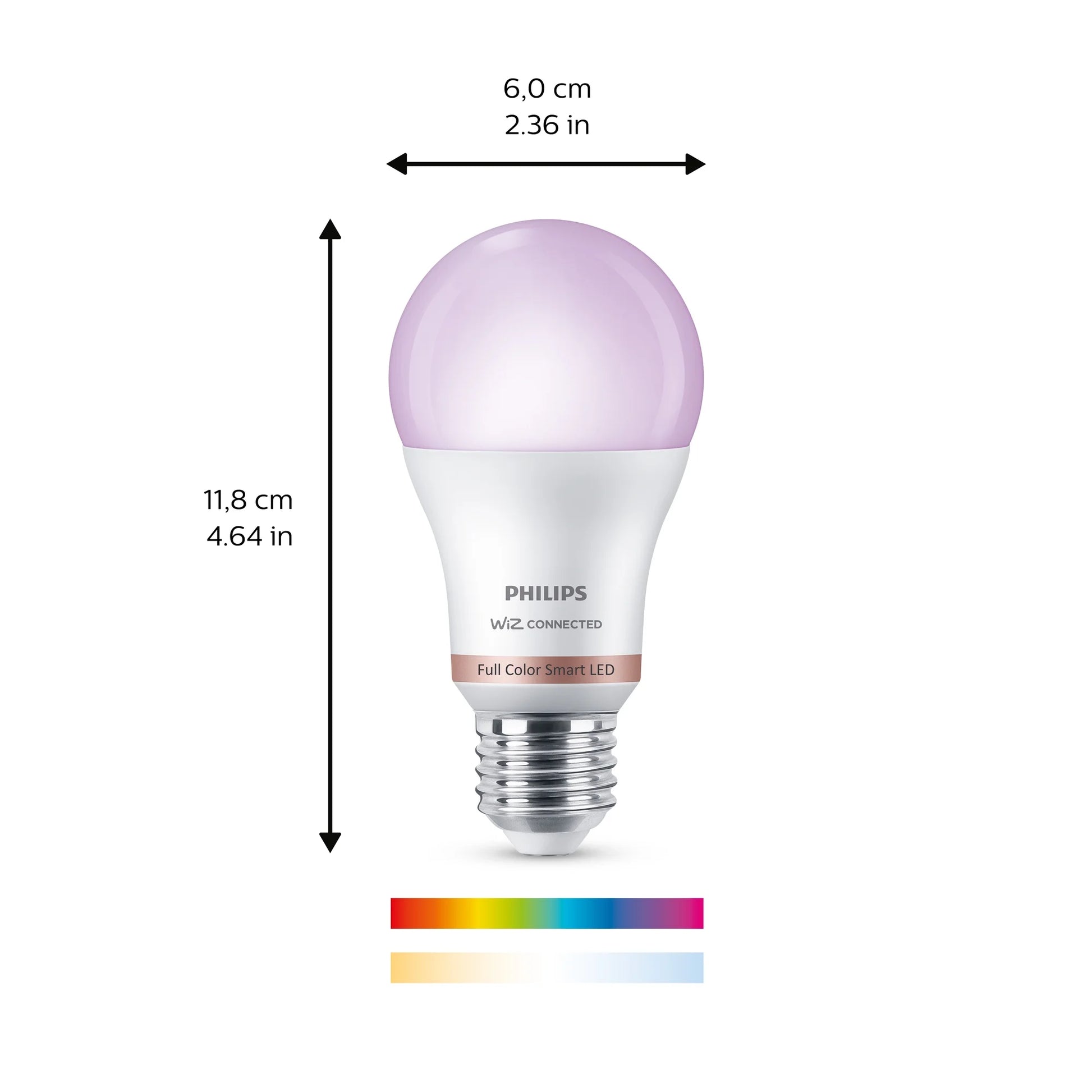 Smart Wi-Fi Connected LED 60-Watt A19 Light Bulb, Frosted Color & Tunable White, Dimmable, E26 Medium Base (2-Pack)